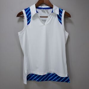 Chico's Sz 1 Zenergy Golf Sleeveless Polo Shirt Tank Top